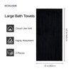 ecolook Black Bath Towel Set of 2, 31 x 63