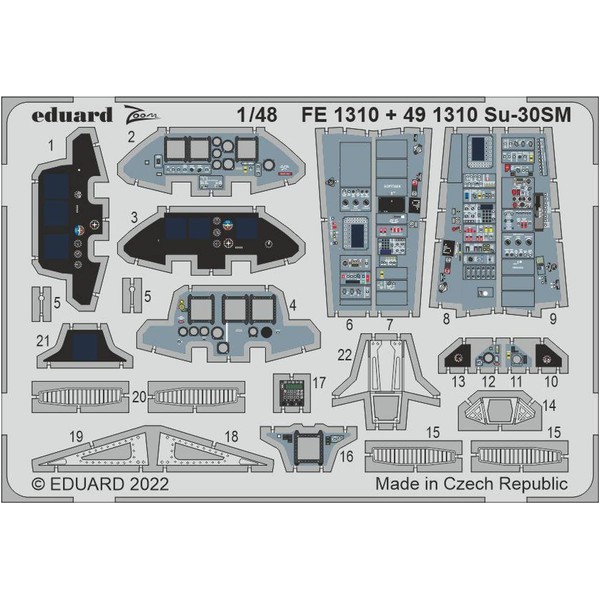 Edudo EDUFE1310 1/48 Zoom Series Su-30SM Flanker H Etched Parts