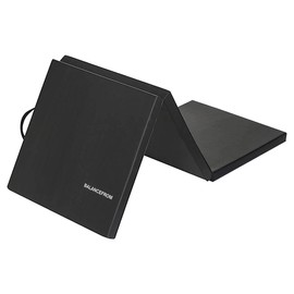 BalanceFrom Fitness GoGym 6 Ft x 2 Ft Folding Anti Tear High Density Vinyl 3 Panel Gym Exercise Mat for Yoga, Pilates & Gymnastics, Black (2 Pack)