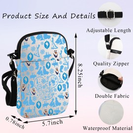 PLITI Princess Inspired Crossbody Bag Princess Fan Gift Let It Go Fairytale Inspired Gift Olaf Lover Zipper Pouch (let go ZCbag)