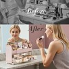 Delamu Makeup Organizer Countertop with 6 Brush Holder, Bathroom Countertop
