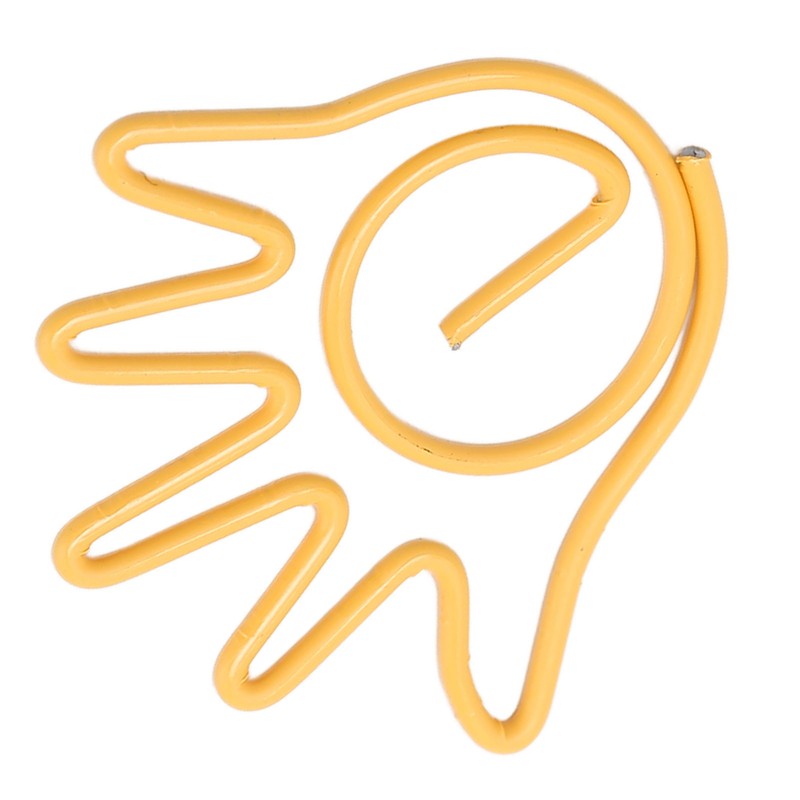 100Pcs Paper Clip Metal Hand Shaped Design Rustproof Paperclip Decoration