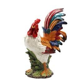 Cosmos Gifts 31991 Fine Ceramic White Rooster Figurine 15" H
