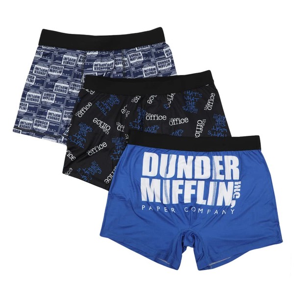 Bioworld The Office Dunder Mifflin TV Sitcom Mens 3pk Boxer