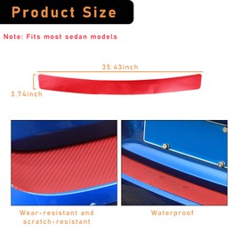 Kewucn Car Rear Bumper Protector Guard, Auto Anti Scratch & Abrasion Trunk Door Entry Strip, Non-Slip Vehicle PVC Trim Stickers, Universal Accessories for Most Cars (Red-35 inch)