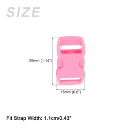 METALLIXITY Side Quick Release Buckle (10-11mm/0.4"-0.43") 5Pcs, Plastic Adjustable Buckles - for Backpack Strap, Pink