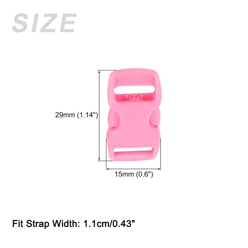 METALLIXITY Side Quick Release Buckle (10-11mm/0.4"-0.43") 5Pcs, Plastic Adjustable Buckles
