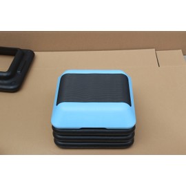 Tzou 16"x16" High Step Aerobic Platform with 4 Risers, Height-Adjustable Step Aerobics Platform for Home Gym Exercise Fitness Workout Black+Blue