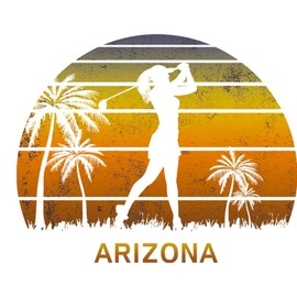 CafePress Retro Arizona Women's Golf Golfing Fan Golfer Hard Cover Journal Notebook, Personal Diary