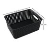 Morcte 4-Pack Plastic Storage Weave Baskets, Plastic Shelf Baskets, Black