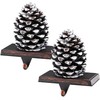 MCEAST 2 Pack Christmas Stocking Holders Pinecone with Snowflake Christmas
