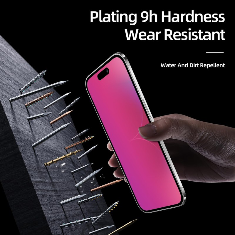 Laooteyy Dazzling Gradient Colorful Anti-Spy Tempered Glass Screen Protector, Electroplated