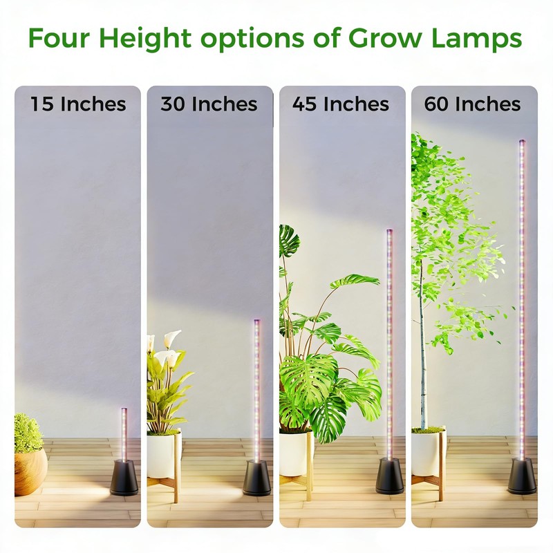 Grow Lights for Indoor Plants with Timer, 2PCS 60 Inch