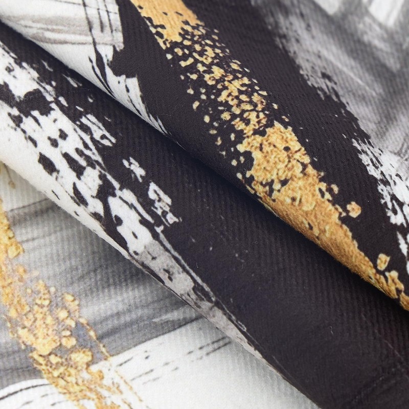 TOENGS Black and Gold Modern Abstract Velvet Pillow Covers 18x18