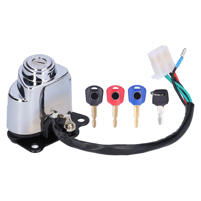 Motorcycle Ignition Switch Lock with 3 Colors Keys Fit for