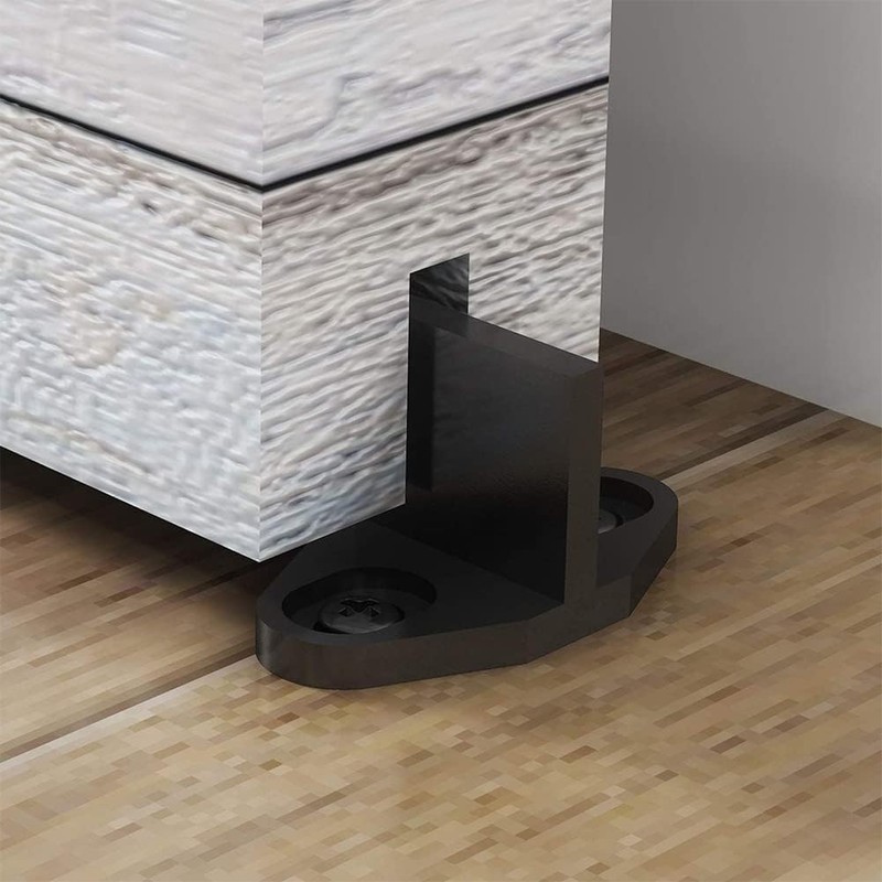 Black Coated Plastic Barn Door Floor Guide Barn Door Hardware