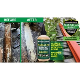 Mechanic In A Bottle Blade & Chain Lubricant & Cleaner - 8 oz Bottle (2 Pack) Breaks Down Sap, Resins and Gums. World's Only Self-Cleaning Lubricant. Twin Pack