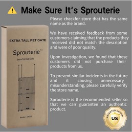 Sprouterie Extra Tall Cat Gate for Doorway: 74.8"-90.5" Tall Cat Gates for Pet 30.3"-38.2" Wide Pressure Mount No Wall Drilling for Indoor Stairs Doorway Room Door Dog Safety Barrier No Toddler