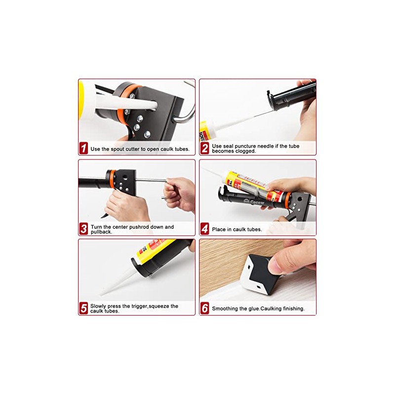 Caulk Gun Kit, Smooth Silicone Caulking Gun and Caulk Remover