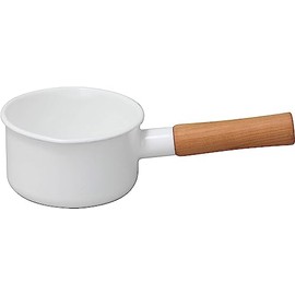 Noda Horo CL-12MW Milk Pan, 4.7 inches (12 cm), Enameled Crew Rulle, White, Made in Japan