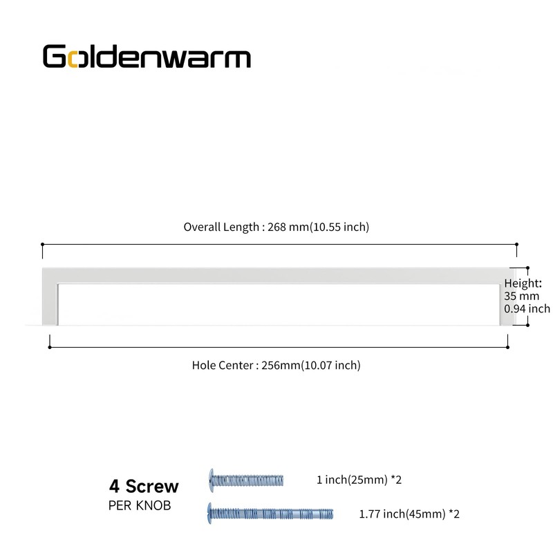 goldenwarm 10 Pack White Cabinet Pulls 10 Inch Cabinet Handles