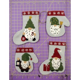 Christmas Gnomes Ornament Kit, DIY Christmas Ornament Kit, Christmas Crafts for Adults, Complete Felt Kit