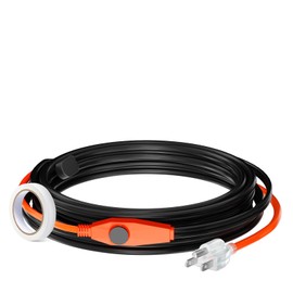 VEVOR Pipe Heating Cable, 18-feet 7W Heat Tape for Pipes with Built-in Thermostat, Protects PVC Hose, Metal and Plastic Pipe from Freezing, 120V