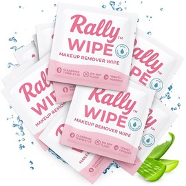 Rally Wipes – Mess-Free Individually Wrapped Makeup Remover Wipes with Micellar Water, Vitamin E, Aloe – Individually Wrapped for Travel, Gym, Car & Purse (30 Count)