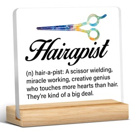 Best Hair Stylist Gifts, Hairapist Gift for Women Men, Gifts for Hairapist Hair Stylist, Hairapist Definition Acrylic Desk Sign Decor