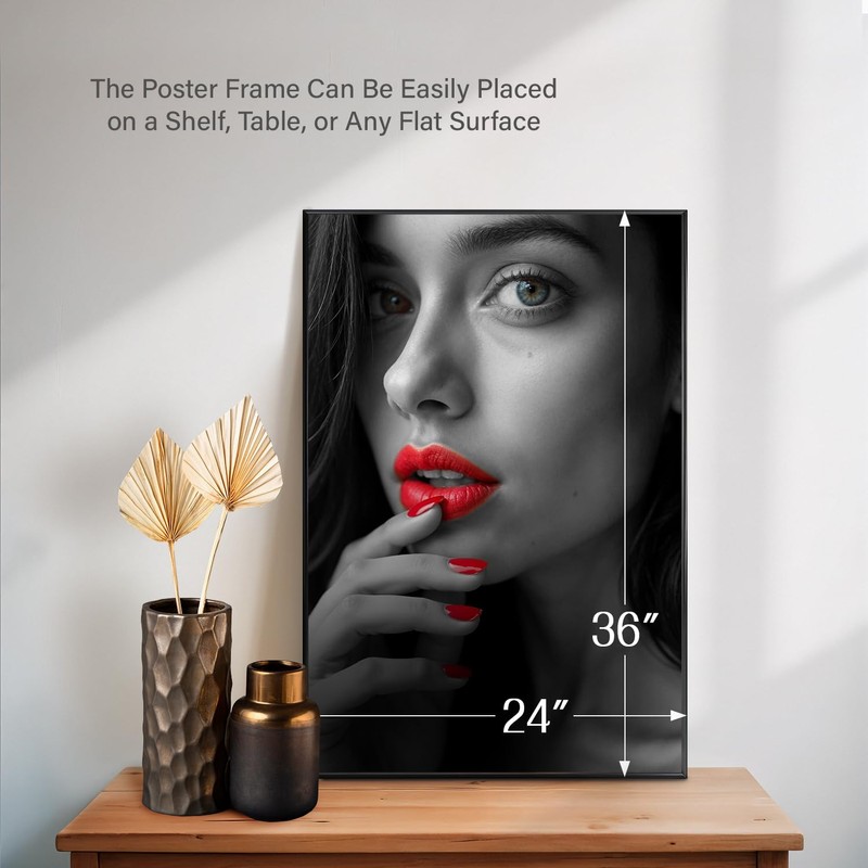 Plexon 24x36 Poster Frame, Large Picture Frame for Wall, Black