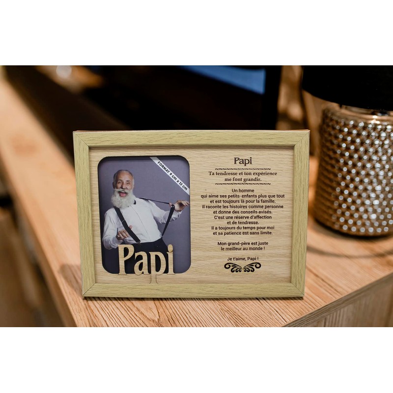 power gift PAPI Wooden Picture Frame with 3D Cut-Out –