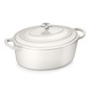 TeamFar 7QT Oval Dutch Oven, Enameled Cast Iron Dutch Oven