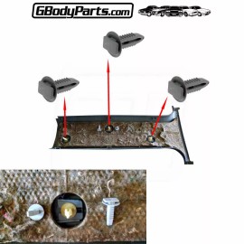 Gbodyparts 78-88 GBody T-Top Roof Upper Center Interior Trim Panel Mount Retainer (3) Clips