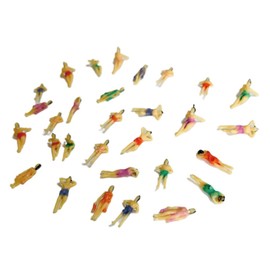 Miniature Diorama, 1/150, Beach, Swimming Doll, Set of 30, Small People, Miniature Parts, Model DIY