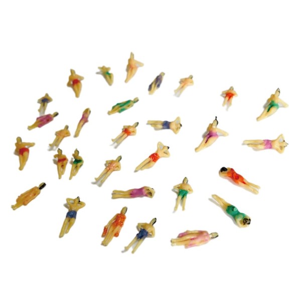Miniature Diorama, 1/150, Beach, Swimming Doll, Set of 30, Small