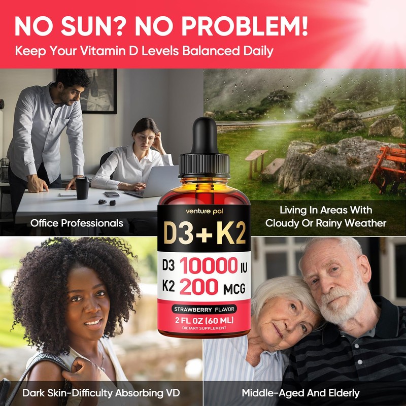 Venture Pal 5-in-1 Vitamin D3 10000 IU & K2 as