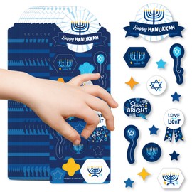 Big Dot of Happiness Hanukkah Menorah - Chanukah Holiday Party Favor Kids Stickers - 16 Sheets - 256 Stickers