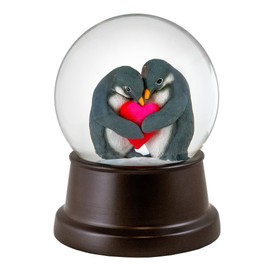 Cuddly Penguins in Love Snow Globe by The San Francisco Music Box