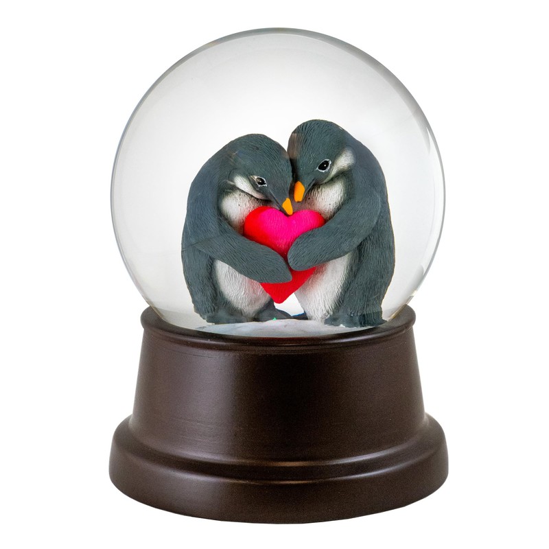 Cuddly Penguins in Love Snow Globe by The San Francisco