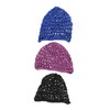 Healeved 3pcs Crochet Hair Net Lightweight Elastic Hair Caps for