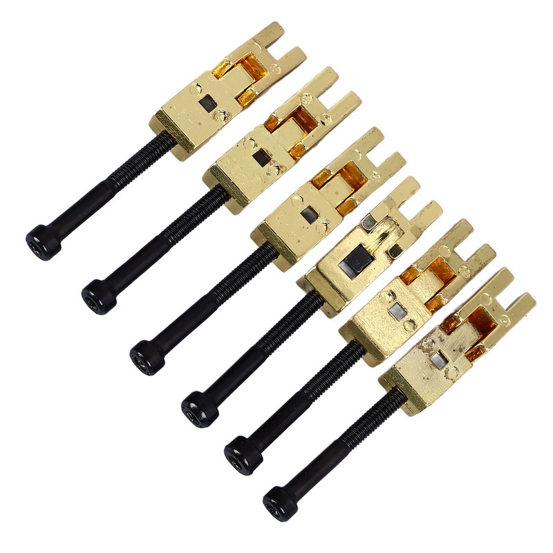 6Pcs Electric Guitar Bridge Saddle Double Locking Tremolo Metal Roller