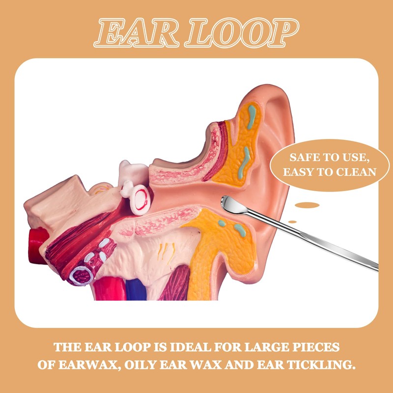 20 Pcs Ear Spoon Metal Ear Cleaner Portable Metal Ear