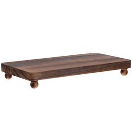 Wood Pedestal Stand Kitchen Soap Tray Farmhouse Wood Display Riser for Kitchen Counter Sink Stand Decorative Displays Your Plant Bottles Candles, 12 x 7 Inch, Brown