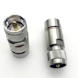 2Pcs PL259 UHF Male Connector Compatible with 1/2 inch Corrugated Coaxial Cable Andrew LDF4-50A