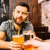 Pack of 12 Colourful Straw Glasses, Party Straw Glasses, Funny