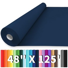 Vanhench 48"x1500"(125') Navy Blue Wrapping Paper, Birthday Wrapping Paper, Solid Color Art Kraft Craft Paper for Gift Wrapping, Birthday, Bouquet Flower Crafts Packing Poster Bulletin Board Paper