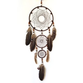 SOYUZU Brown Dream Catchers, Large Dream Catchers for Wall Hanging Native American Dream Catchers for Bedroom Adult Wall Art Ornament Home Decorations Gift