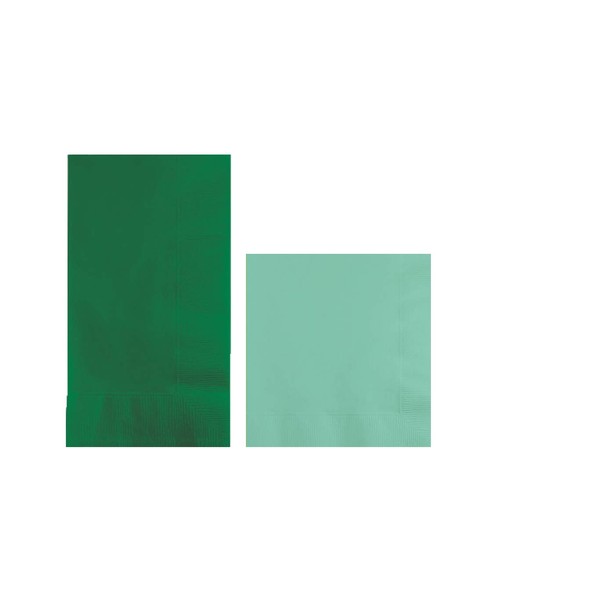 Converting Paper Bulk Party Napkin Bundle, 100 Emerald Green Dinner