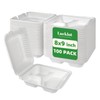 100 Pack 8×9 Inch 3-Compartment Compostable Bagasse Food Containers