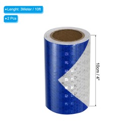 PATIKIL Reflective Tape, 2 Roll 4 Inch x 10 Ft Waterproof High Visibility Warning Safety Arrow Adhesive Tape Outdoor Reflector for Cars Trucks, Blue White